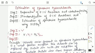 Estimation of Ephedrine HCl  Pharmaceutical Analysis bpharmacynotes sem1 [upl. by Litton170]