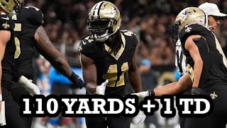 Alvin Kamara VINTAGE Performance vs Panthers 110 Total Yards  1 TD [upl. by Evita]