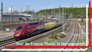 Thalys 4343 Tour de France komt door Herzogenrath [upl. by Nahgem941]