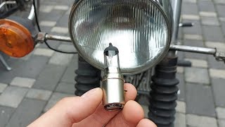 Simson Scheinwerfer auf Halogenlampe umrüsten mit neuem Leuchtmittel Ohne Austausch anderer Teile [upl. by Johannah]