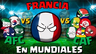 FRANCIA vs AFRICA y ASIA en todos los MUNDIALES COUNTRYBALL [upl. by Burra491]