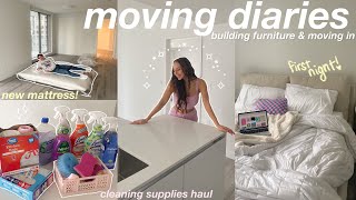 MOVING INTO MY NEW APARTMENT unpacking amp building furniture my first night amp hauls episode 3♡• [upl. by Imoian61]