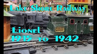 Lionel Prewar O Gauge Trains 1915 to 1942 on TRail Lake Shore Railway No 153 [upl. by Casandra]