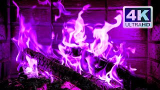 🔥 PURPLE FIREPLACE 4K Ultra HD [upl. by Mikel961]