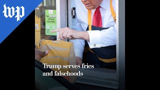 Trump serves fries and falsehoods at McDonald’s [upl. by Anicul]