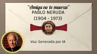 Amiga no te mueras  PABLO NERUDA Voz IA [upl. by Jarrid104]