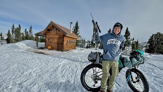 3 Days In An Alaskan Survival Cabin  Camping Hunting and Biking [upl. by Gelasias609]