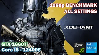 XDefiant Benchmark 1080p All Settings  Nvidia GTX 1660 Ti  Intel Corei5 12400F [upl. by Fabriane]