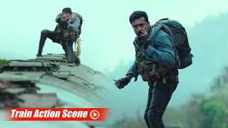 Kaappaan  Train Action Scene  Suriya Mohanlal Arya  South Action Movie 2023 RowdyRakshak [upl. by Dyun254]