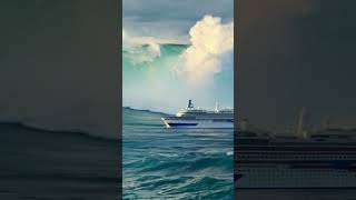 Is Speed Enough for This Cruise Ship to Escape the Massive Wave cruiseship scaryocean ship [upl. by Wohlen456]