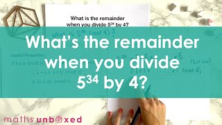 ■ Whats the remainder when you divide 534 by 4  Modular Arithmetic Q1 [upl. by Bard527]