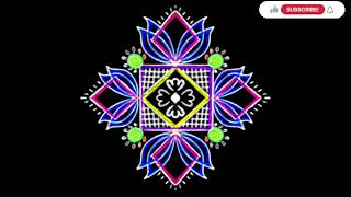 Easy Small Kolam  Flower Rangoli  Simple Flower Rangoli [upl. by Hogan]