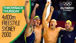 The Epic Mens 4x100m Freestyle Swimming Race  Sydney 2000 Replays  Throwback Thursday [upl. by Ardnassak]