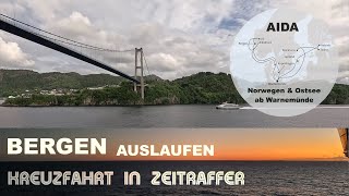 Bergen  Norwegen  Auslaufen  Ablegen  AIDA Kreuzfahrt in Zeitraffer [upl. by Demb]