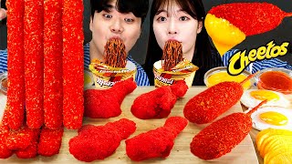 ASMR MUKBANG 직접 만든 치토스 양념치킨 치즈스틱 핫도그 짜파게티 먹방 amp 레시피 CHEETOS CHICKEN AND BLACK BEAN NOODLES EATING [upl. by Dupre369]