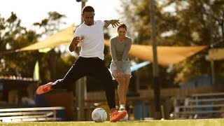 Julio Rodríguez Gets Soccer Tips From Jordyn Huitema [upl. by Tongue699]