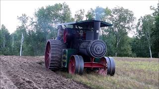 Steam Tractor Plowing Rumely 36120 Traction Engine White Pine Show [upl. by Nara]