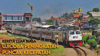 KERETA UJICOBA PENINGKATAN PUNCAK KECEPATAN  Bandung  Rajapolah tasik [upl. by Iaj975]