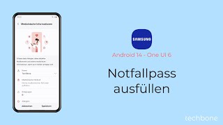 Notfallpass ausfüllen  Samsung Android 14  One UI 6 [upl. by Nilak]