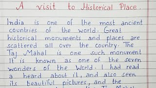 Write an essay on A visit to historical place  Essay Writing  English [upl. by Gates14]