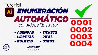 Como crear ENUMERACIÓN AUTOMÁTICA con base de datos en ILLUSTRATOR  Guayamiz Design 2024 [upl. by Atreb]