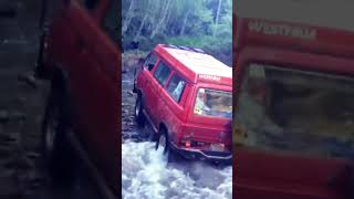 Fjording a shallow river share automobile vanlife offroad syncro [upl. by Nura]