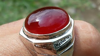 Batu red baron asli anti dyed  red carnelian stone [upl. by Inattirb]