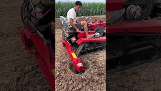 multifunction crawler tractor earth auger planting tree dig holeagriculture farming [upl. by Nyssa43]