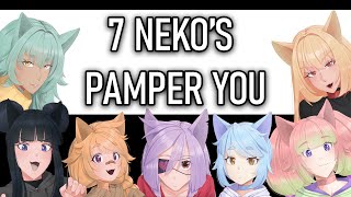 Seven Nekos Pamper  Headpat You ASMR Tingle Variety  3dio Whispers [upl. by Chesney]