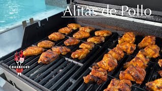 Alitas de pollo ahumadas en parrilla Weber de gas EP167 alitas bbqpr charneco [upl. by Yna]