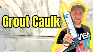 Grout Caulk How to silicone Tile Corners How to Tile a Bathroom [upl. by Baiel]