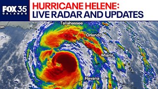 Hurricane Helene live radar Eyewall moving ashore with 140 mph winds landfall imminent [upl. by Aihsenat]