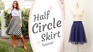 DIY Half CIRCLE SKIRT Sewing Tutorial  Fully Lined amp Invisible Zipper [upl. by Nawad]