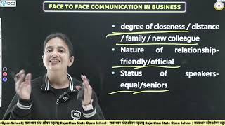 RSOS Class 12 English Chapter 26 Face to Face Communication In Business ESP Office Use  Part 01 [upl. by Laurie]