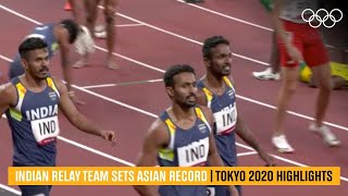 Indian relay team set Asian record  Tokyo2020 Highlights [upl. by Aicirpac]