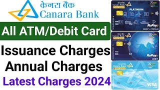 Canara bank debit card charges  Canara bank debit card annual charges  Canara Bank atm charges [upl. by Thema755]