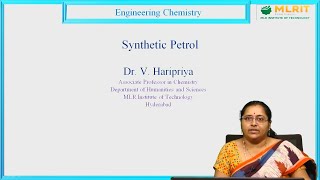 LEC05  Engineering Chemistry  Synthetic Petrol by Dr V Hari Priya [upl. by Erna818]