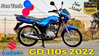 Suzuki GD 110s 2022 Model Special Blue Colour Complete Video On See Tech [upl. by Tove]