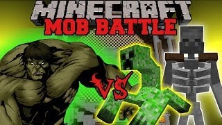 MUTANT SKELETON AND MUTANT CREEPER VS HULK  MInecraft Mod Battle  Mob Battles  Superhero Mod [upl. by Damali20]