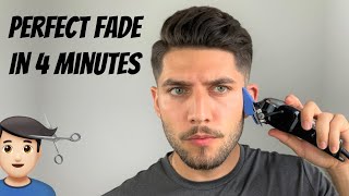 Perfect Fade SelfHaircut In 4 Minutes  How To Cut Mens Hair 2020 [upl. by Airalav]