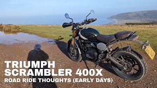 Scrambler 400X  Road riding thoughts still early days [upl. by Adrahs]