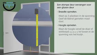 Een glazen binnendeur stomp opmeten  Glasopmaatbe [upl. by Anneirda]