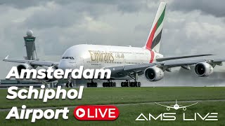 🔴 Live arrivals followed by departures at Amsterdam Schiphol Airport  A380 in amp out [upl. by Haskell363]