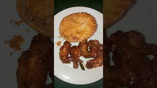 Extra spicy chicken wings n pepper steak pieyummy 😋subscribe shorts [upl. by Yenoh]