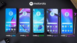 Every 2023 Motorola Phone Compared Moto G Play vs G Power vs G 5G vs G Stylus [upl. by Padriac]