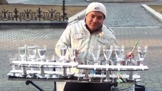 Awesome Wine Glass Music Glass Xylophone [upl. by Artnoed]