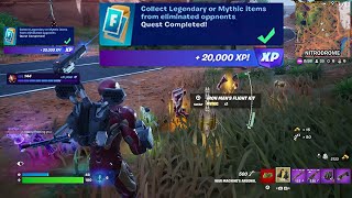 How to EASILY Collect Legendary or Mythic items from eliminated opponents in Fortnite location Quest [upl. by Jamison]