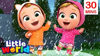 Rain Rain Go Away With Nina And Nico  More Kids Songs amp Nursery Rhymes by Little World [upl. by Cassondra252]