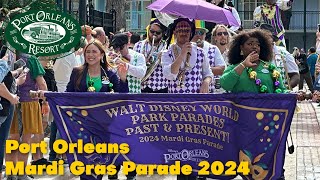 Port Orleans Mardi Gras Parade 2024  Walt Disney World Resort [upl. by Oakman813]