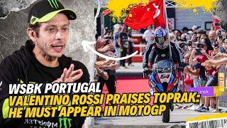 MotoGP legend Valentino Rossi praises Toprak after winning the duel with Bulega and Bautista [upl. by Airot]